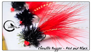 Chenille Bugger - Red and Black